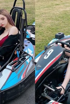 Süper ateşli busty kız “Olivia Lin Yi” sıcak pantolon giyiyor ve yarış pistinde go-kart sürüyor (15P)