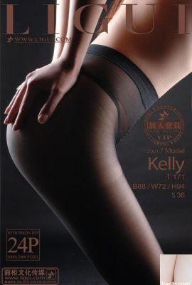 (Ligui İnternet Beauty) Ligui, Sky Kelly'de Xiao Ding'in Siyah İplinin Nadir Güzel Bir Resmine sahiptir (25p)