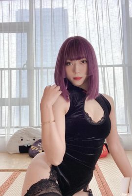 (Çevrimiçi koleksiyon) Money Lenglen – Yüksek kesim cheongsam dantel etek (107P)