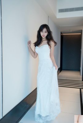 (Çevrimiçi koleksiyon) Güzel güzel Shi Anan'ın 31 Ekim'de sızdıran göğüsleri ve beyaz gazlı bez içindeki amıyla son eseri